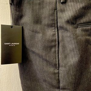 SAINT LAURENT WOOLEN CREASED TROUSERS